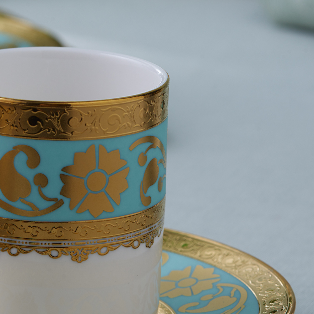 Karaca Gülfem 6 Kişilik Kahve Fincan Takımı Mavi 90 Ml thumbnail 6