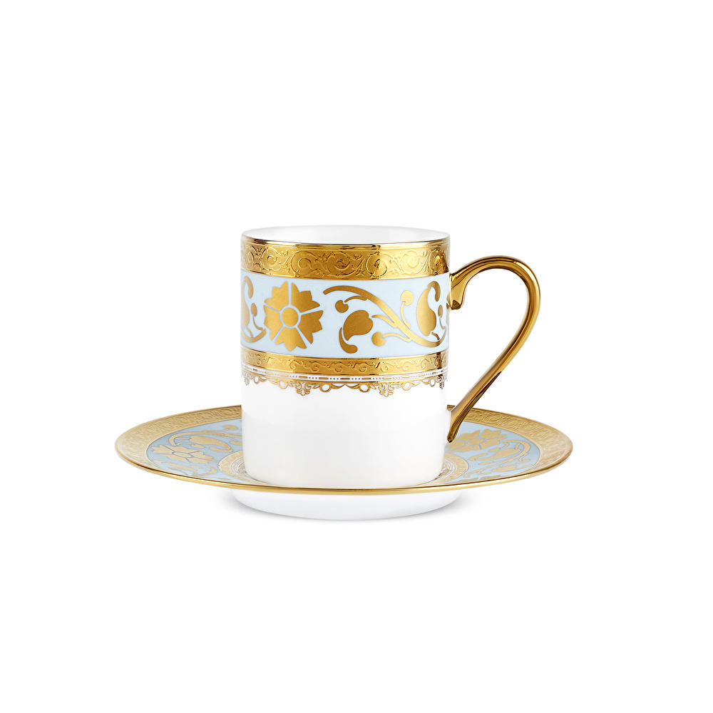 Karaca Gülfem 6 Kişilik Kahve Fincan Takımı Mavi 90 Ml thumbnail 8