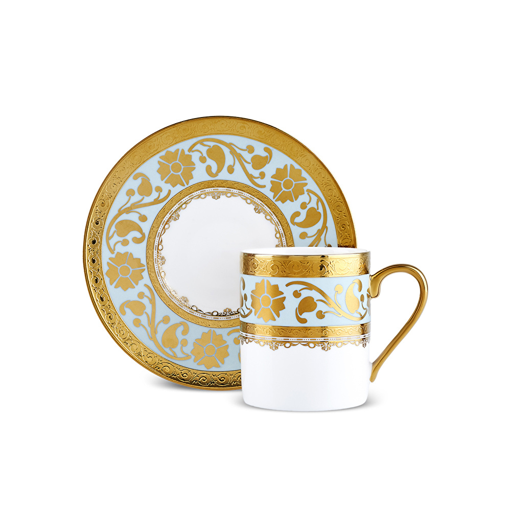 Karaca Gülfem 6 Kişilik Kahve Fincan Takımı Mavi 90 Ml thumbnail 9