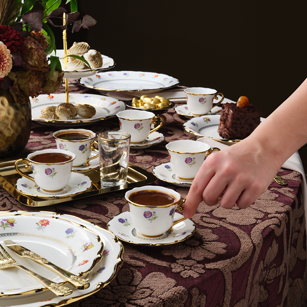 Karaca Royal Bone Diana 6 Kişilik Kahve Fincan Takımı 90 Ml thumbnail 3