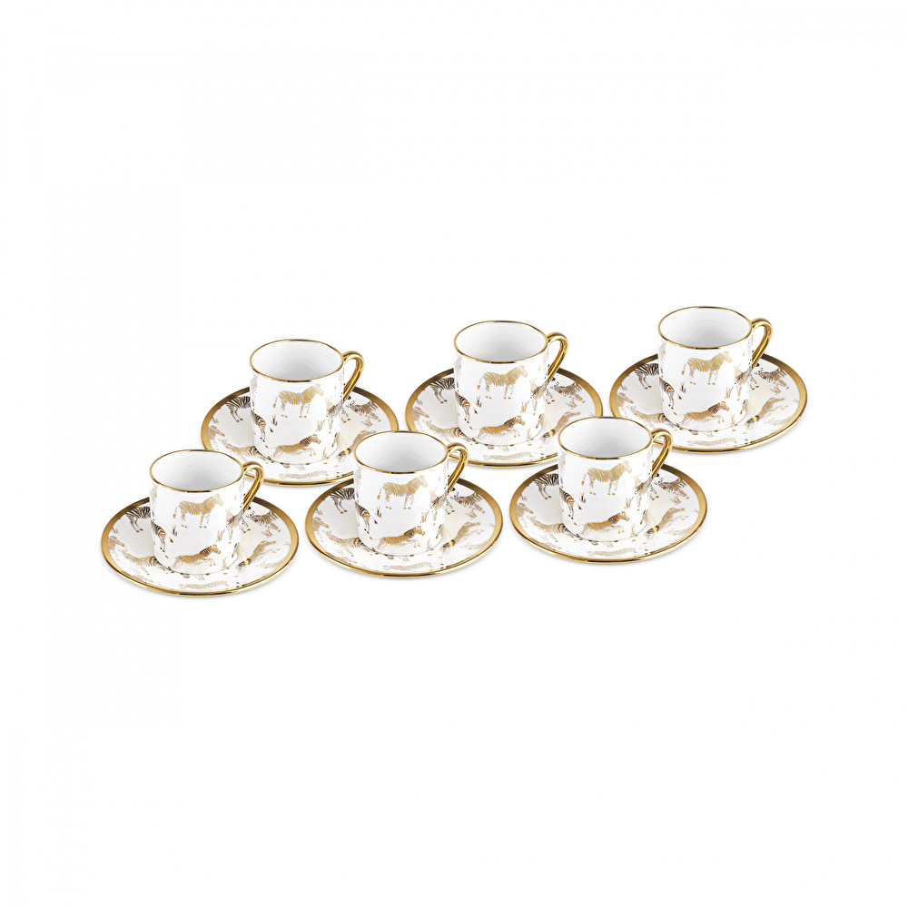 Karaca Zebra 6 Kişilik Kahve Fincan Takımı Gold 90 Ml görseli 8