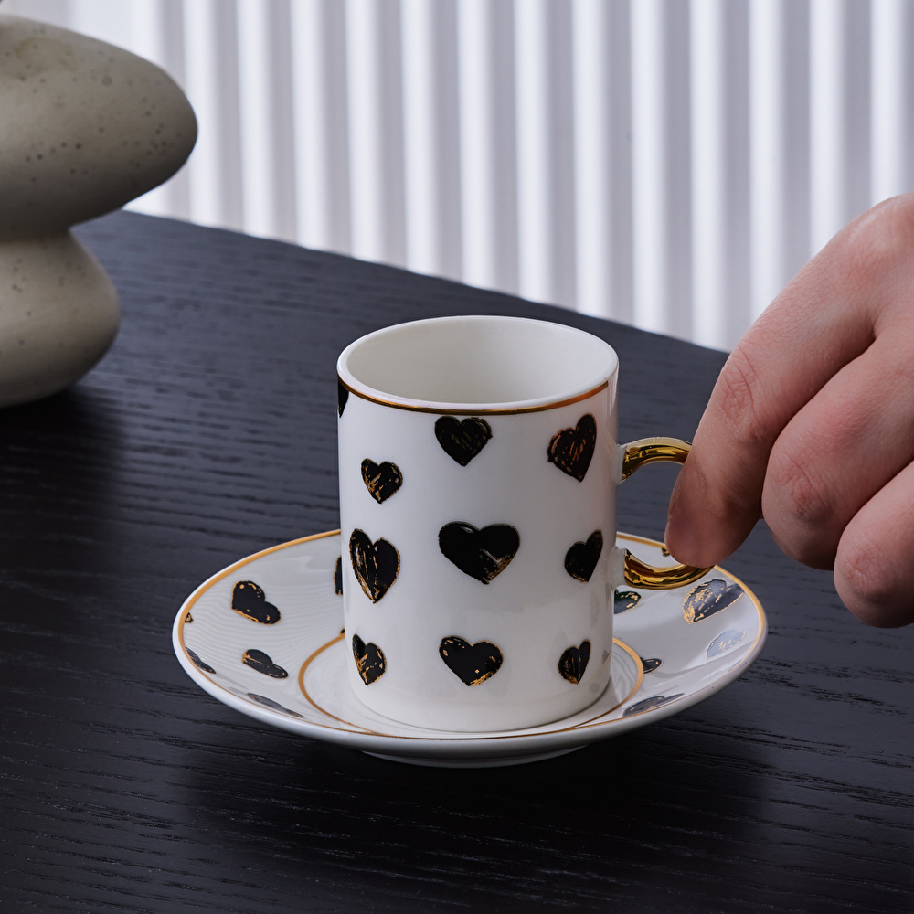 Karaca Perry Kalpli 6 Kişilik Kahve Fincan Takımı 90 Ml thumbnail 4