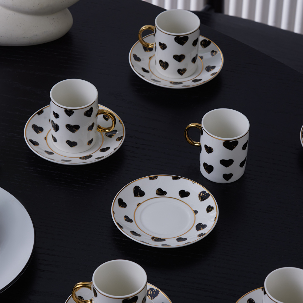 Karaca Perry Kalpli 6 Kişilik Kahve Fincan Takımı 90 Ml thumbnail 3