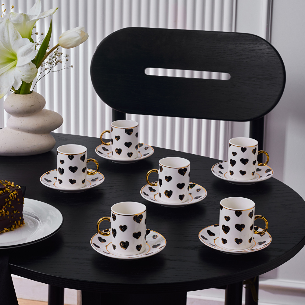 Karaca Perry Kalpli 6 Kişilik Kahve Fincan Takımı 90 Ml