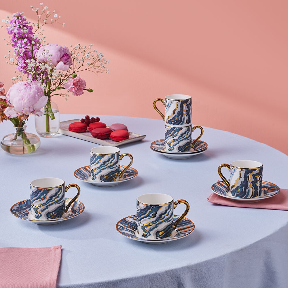 Karaca Ocean 6 Kişilik Kahve Fincan Takımı 90 Ml