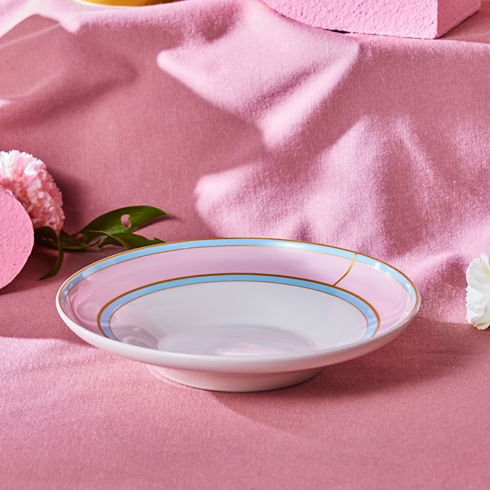 Karaca Talya Çukur Tabak Pembe 22 Cm  görseli 2