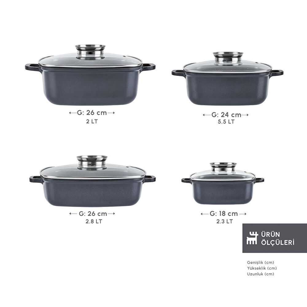 Karaca Biodiamond Soneva İndüksiyon Tabanlı 8 Parça Döküm Tencere Seti Siyah thumbnail 2