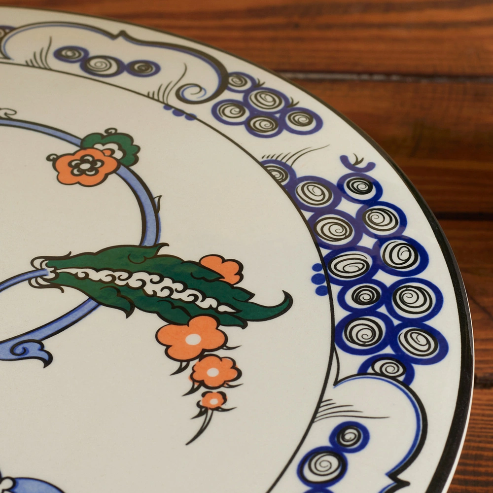 Karaca x Ömür Akkor İznik Hatai Ayaklı Kek Standı 32 cm görseli 3