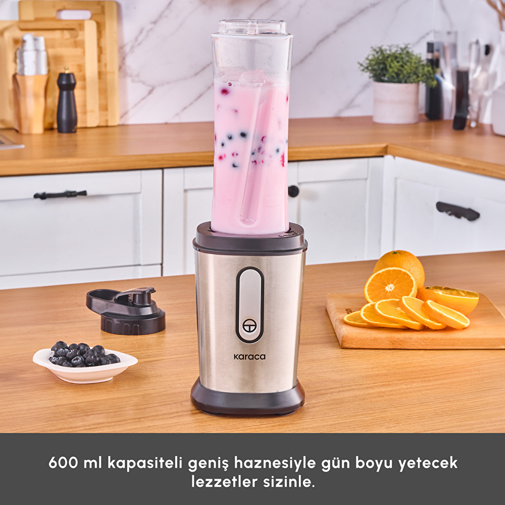 Karaca Smooth and Crush Personal Kişisel Smoothie Blender Inox görseli 4