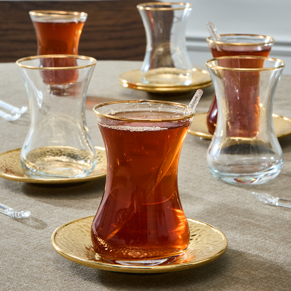 Karaca Ada 6 Kişilik 18 Parça Çay Seti Gold görseli 2