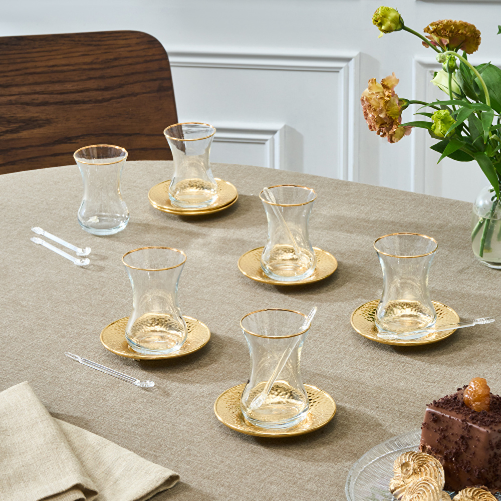 Karaca Ada 6 Kişilik 18 Parça Çay Seti Platin thumbnail 9