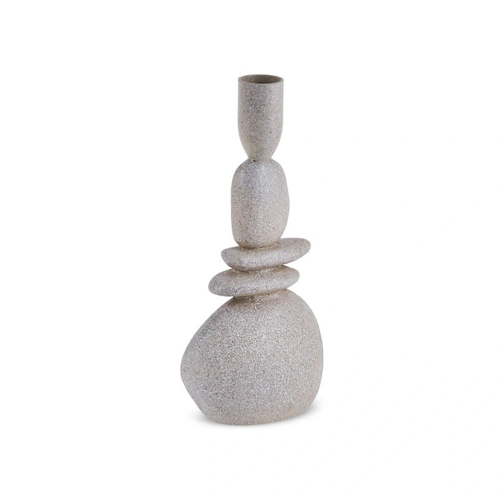 Karaca Home Alba Taş Şamdan Bej 9,6x6x19,5 cm görseli 2