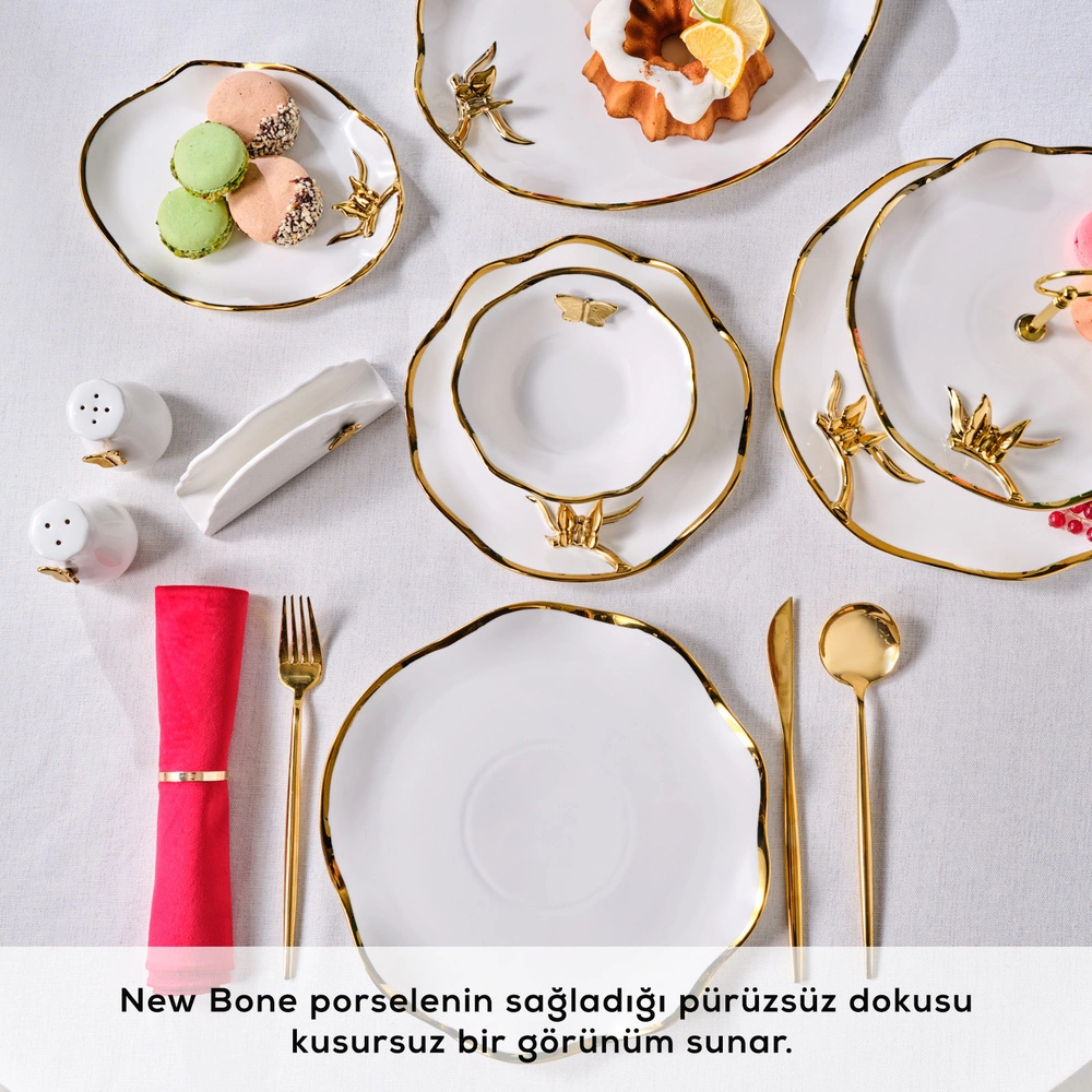 Karaca X Müge Anlı Kelebekli 25 Parça 6 Kişilik Yemek Takımı  görseli 6