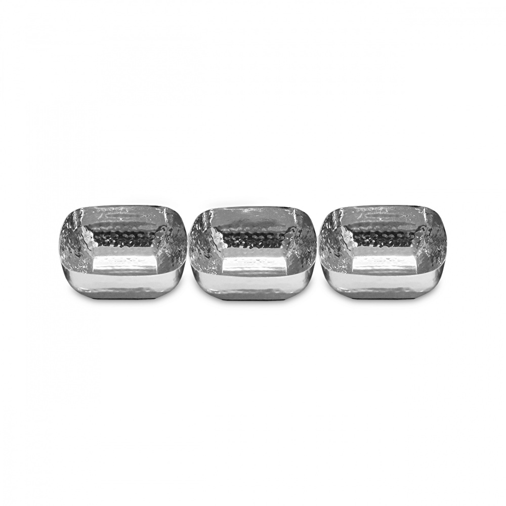 Karaca Home Loren 3'lü Mini Çerezlik Gümüş 24,5x8x3,5 cm görseli 4