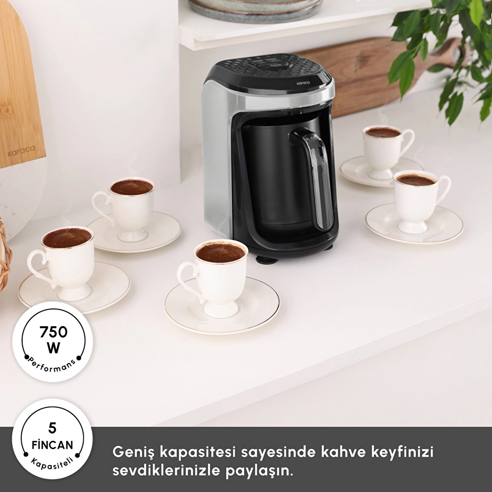 Karaca Hatır Hüps Quartz Sütlü Türk Kahve Makinesi Galaxy Grey görseli 3