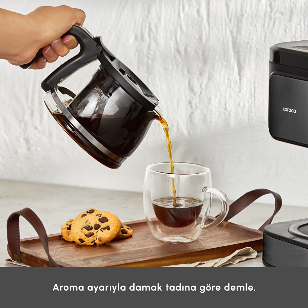 Karaca Just Coffee Aroma 2 in1 Filtre Kahve Makinesi Black görseli 5