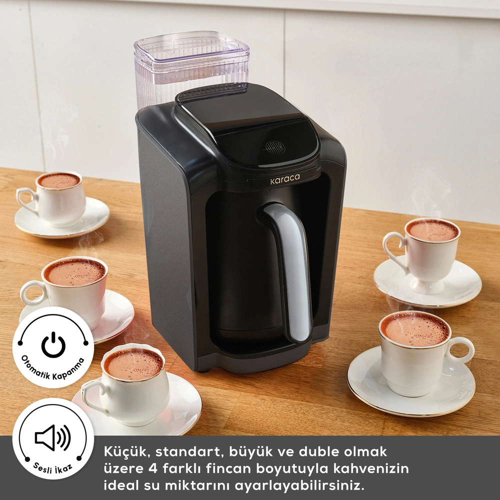 Karaca Hatır Su Hazneli Otomatik Türk Kahve Makinesi Galaxy Gray görseli 7