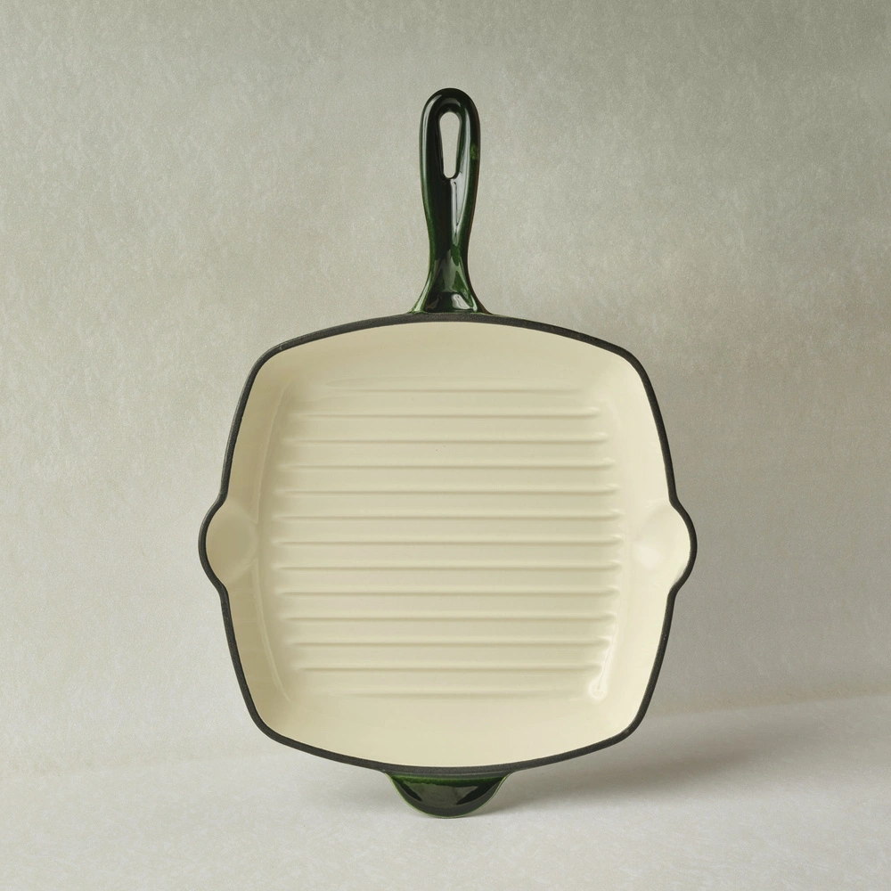 Karaca Heritage Demir Döküm Emayeli Grill Tava Yeşil 26 cm görseli 1