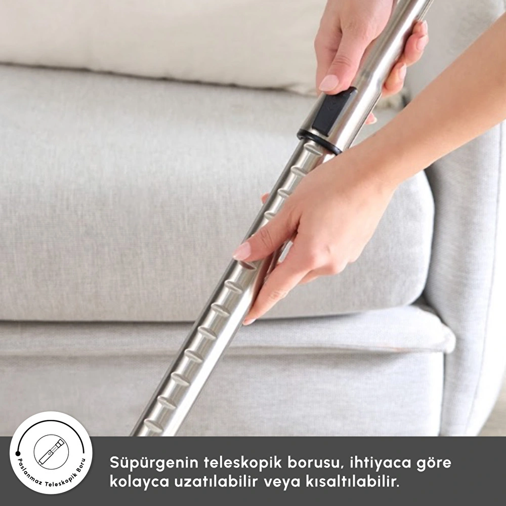 Karaca Vantuz Action Force X10 2 Lt Toz Torbasız Hazneli Elektrikli Süpürge Cherry Red 899 W görseli 18