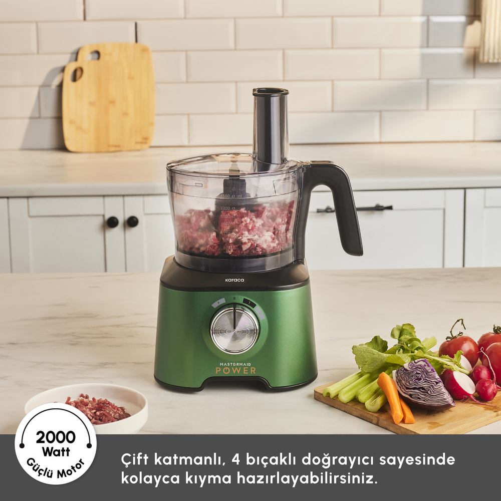 Karaca Mastermaid Power Multifunctional 10 in 1 Mutfak Robotu  Emerald Green görseli 7