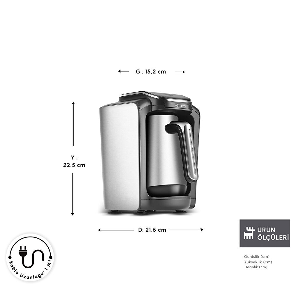 Karaca Hatır Neo Inox Çelik Cezveli Türk Kahve Makinesi thumbnail 3