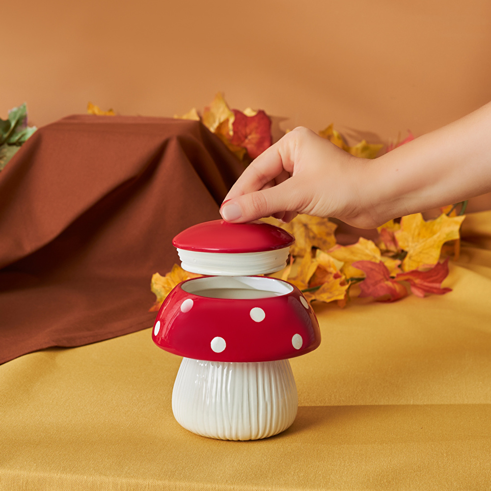 Karaca Cozy Mantar Saklama Kabı Kırmızı 520 ml görseli 2