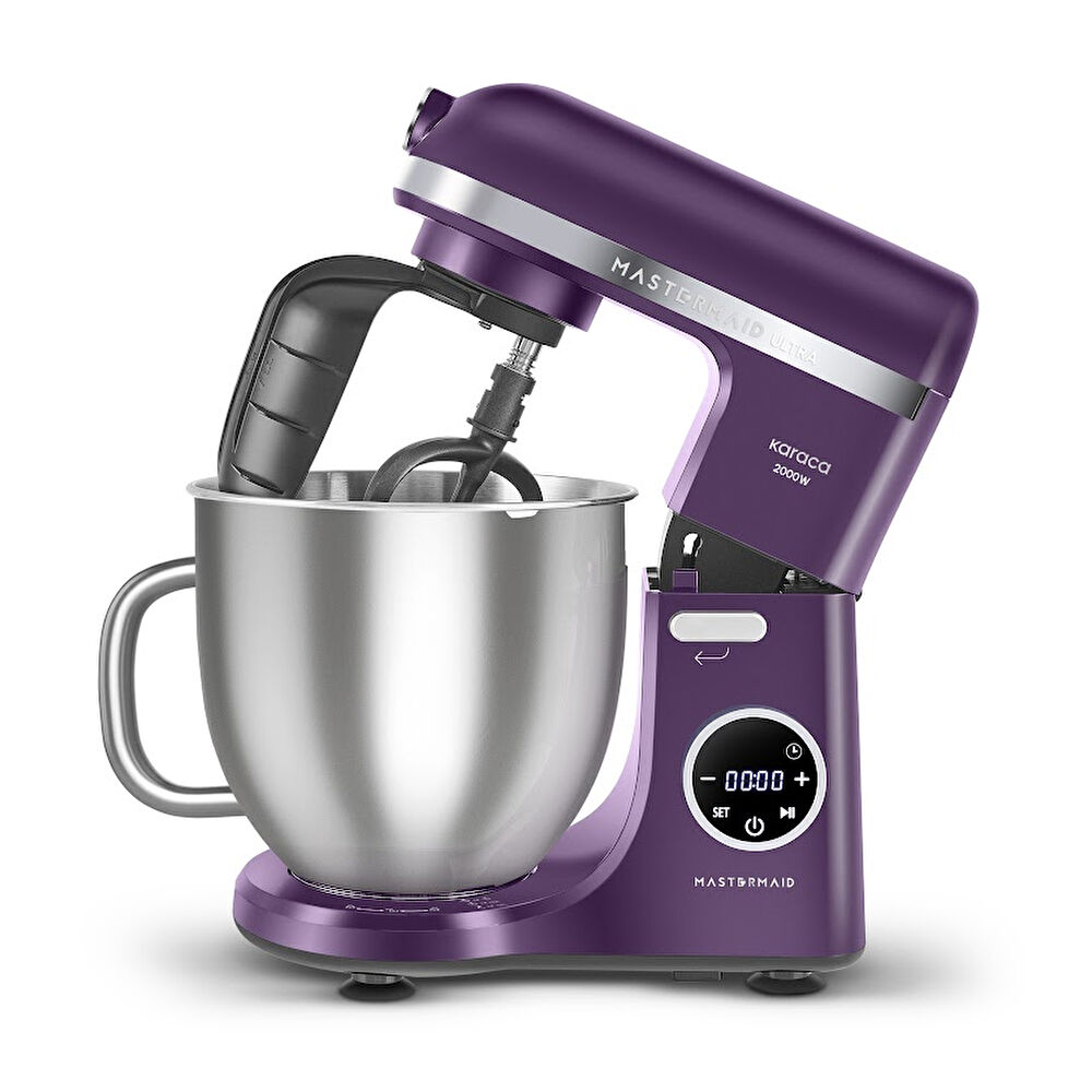 Karaca Mastermaid Chef Ultra D2000W Dijital Ekranlı Hamur Yoğurma Makinesi Grape Purple 7L thumbnail 2
