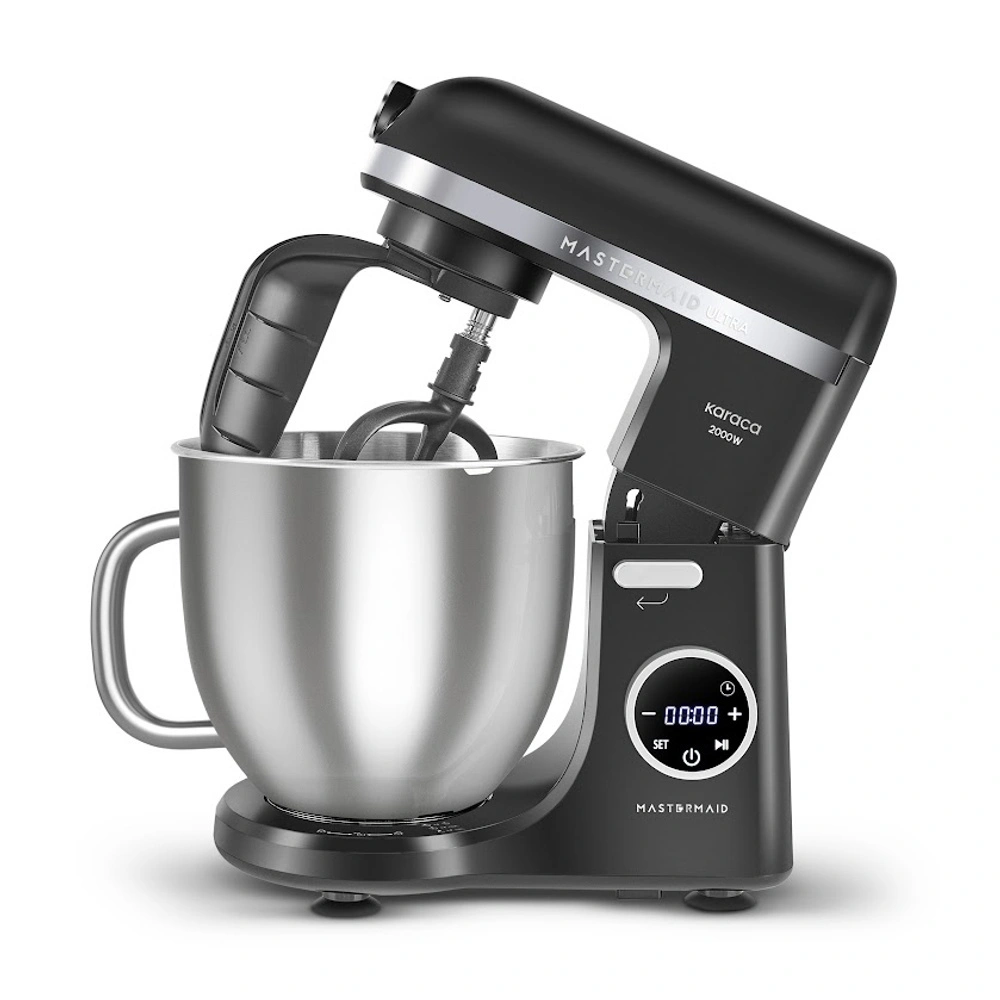 Karaca Mastermaid Chef Ultra D2000W Dijital Ekranlı Hamur Yoğurma Makinesi Matte Black 7L görseli 2
