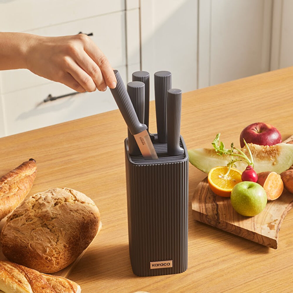 Karaca Massimo Line 6 Parça Bıçak Seti Antrasit thumbnail 4