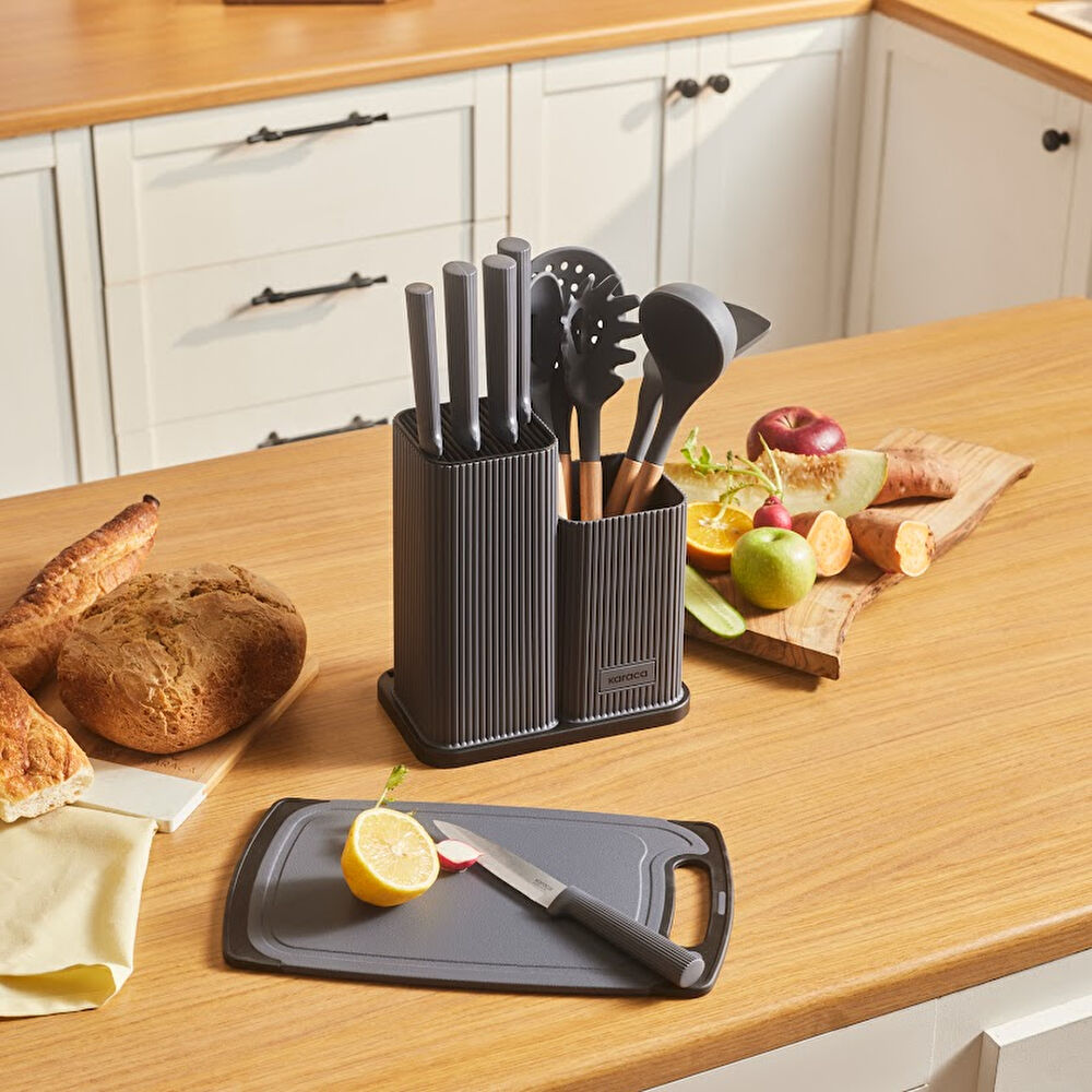 Karaca Massimo 12 Parça Servis Setli Bıçak Seti Antrasit