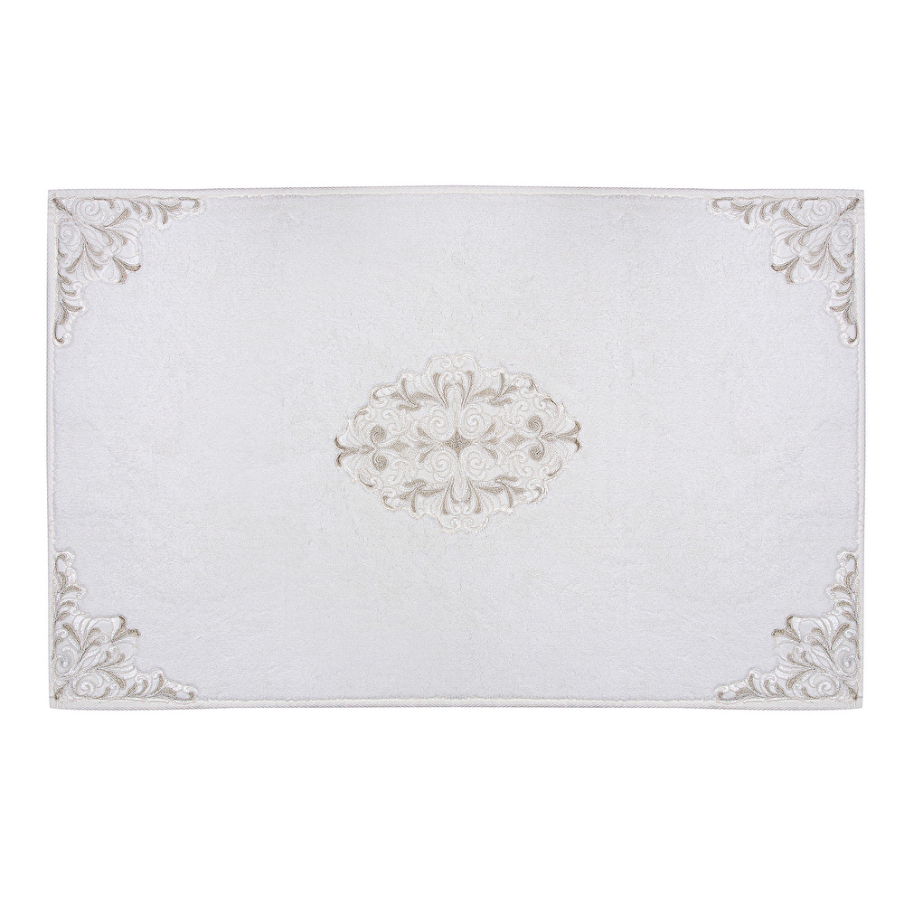 Karaca Home Bianca Bej 2 Parça Dantelli Banyo Paspası (60x100 cm + 50x60 cm) görseli 2