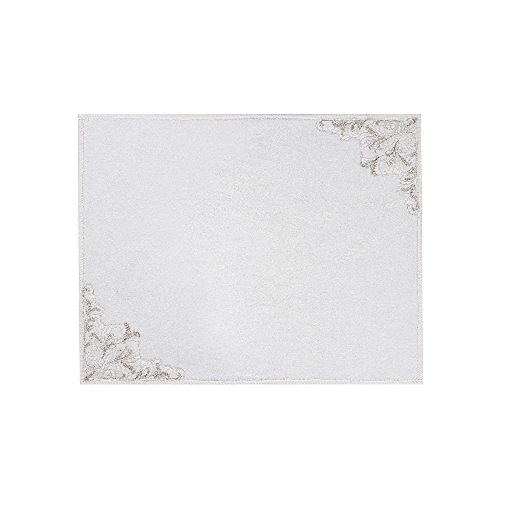Karaca Home Bianca Bej 2 Parça Dantelli Banyo Paspası (60x100 cm + 50x60 cm) görseli 3