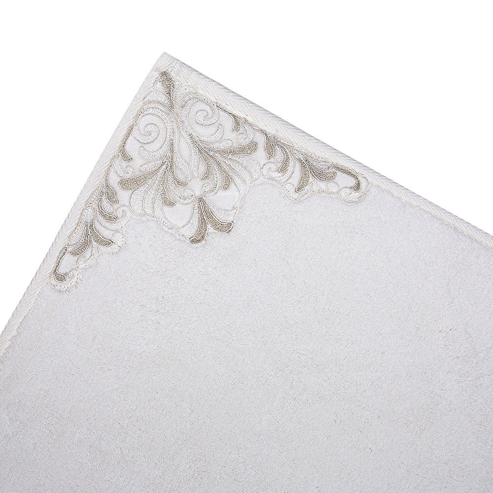 Karaca Home Bianca Bej 2 Parça Dantelli Banyo Paspası (60x100 cm + 50x60 cm) görseli 4