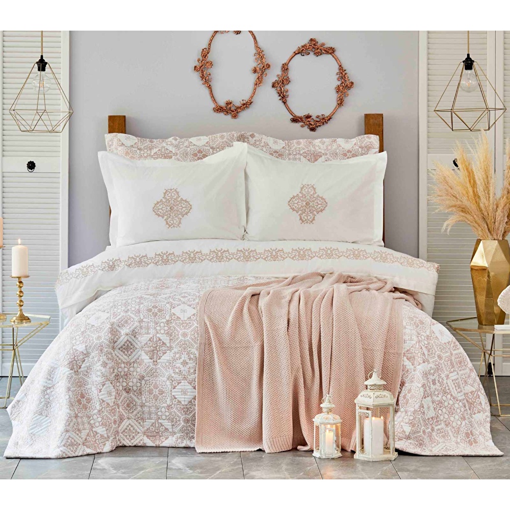 Karaca Home Celine Pudra Nakışlı Private Pamuk Wedding Set görseli 1