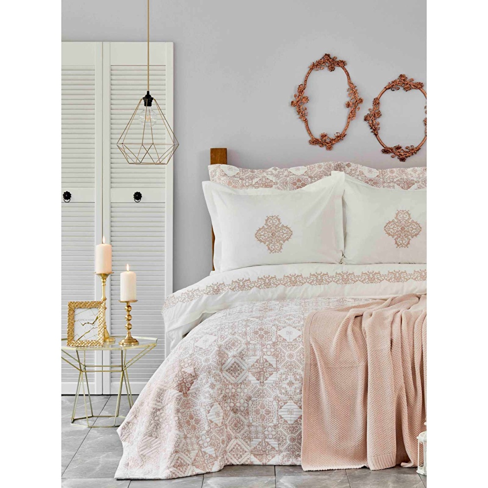 Karaca Home Celine Pudra Nakışlı Private Pamuk Wedding Set görseli 2