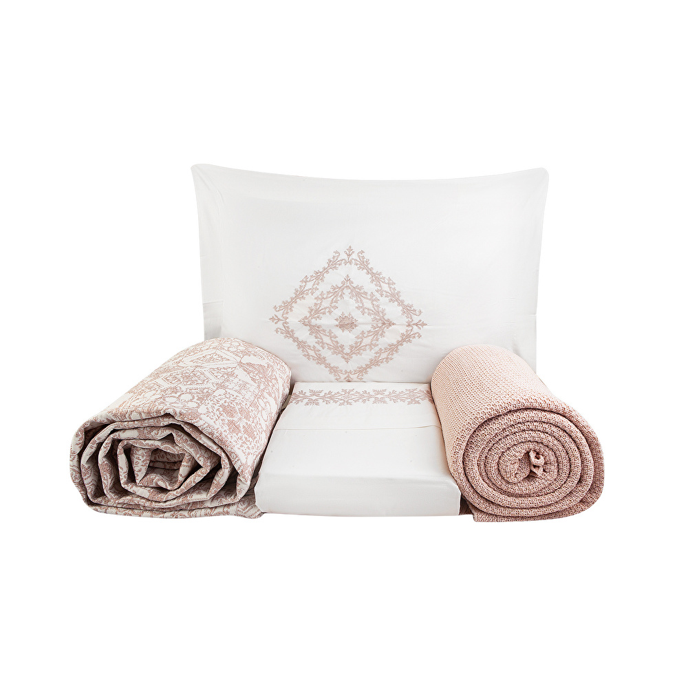 Karaca Home Adelle Gül Kurusu Nakışlı Private 10 Parça Pamuk Wedding Set görseli 5