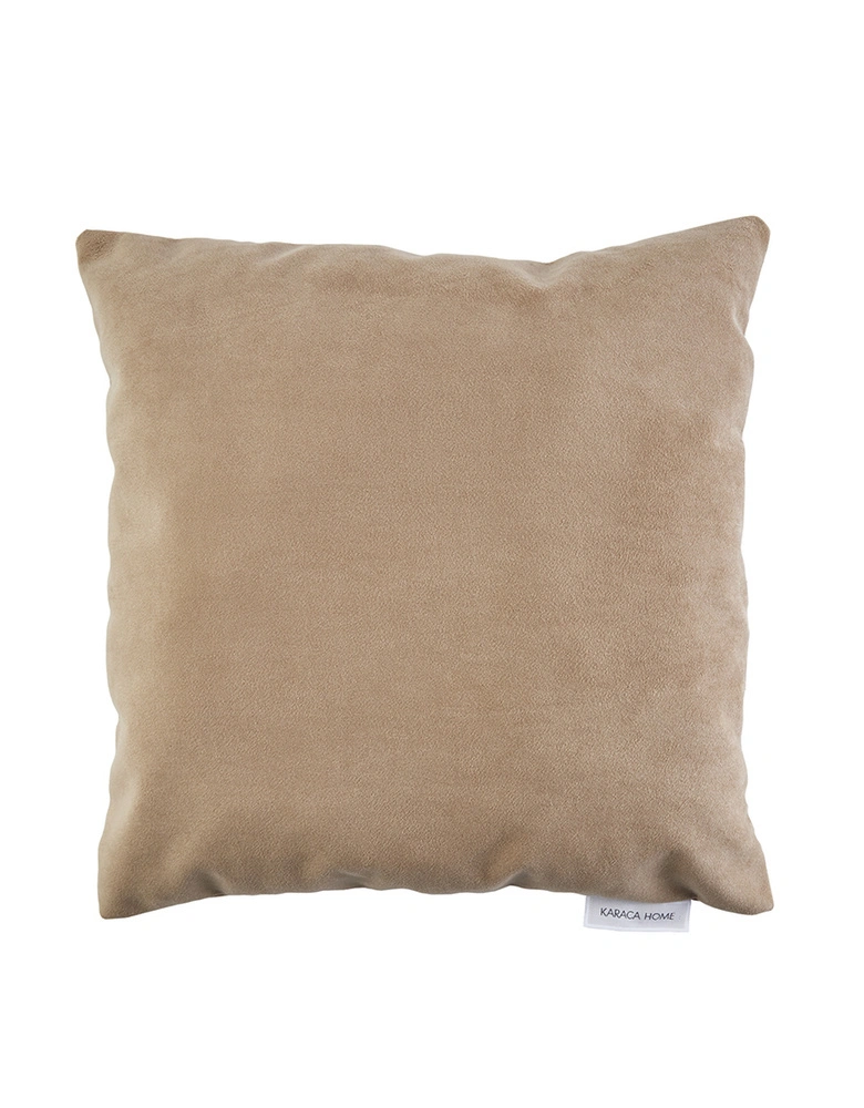 Karaca Home Breda Bej Kadife Kırlent Kılıfı 45x45 cm görseli 1
