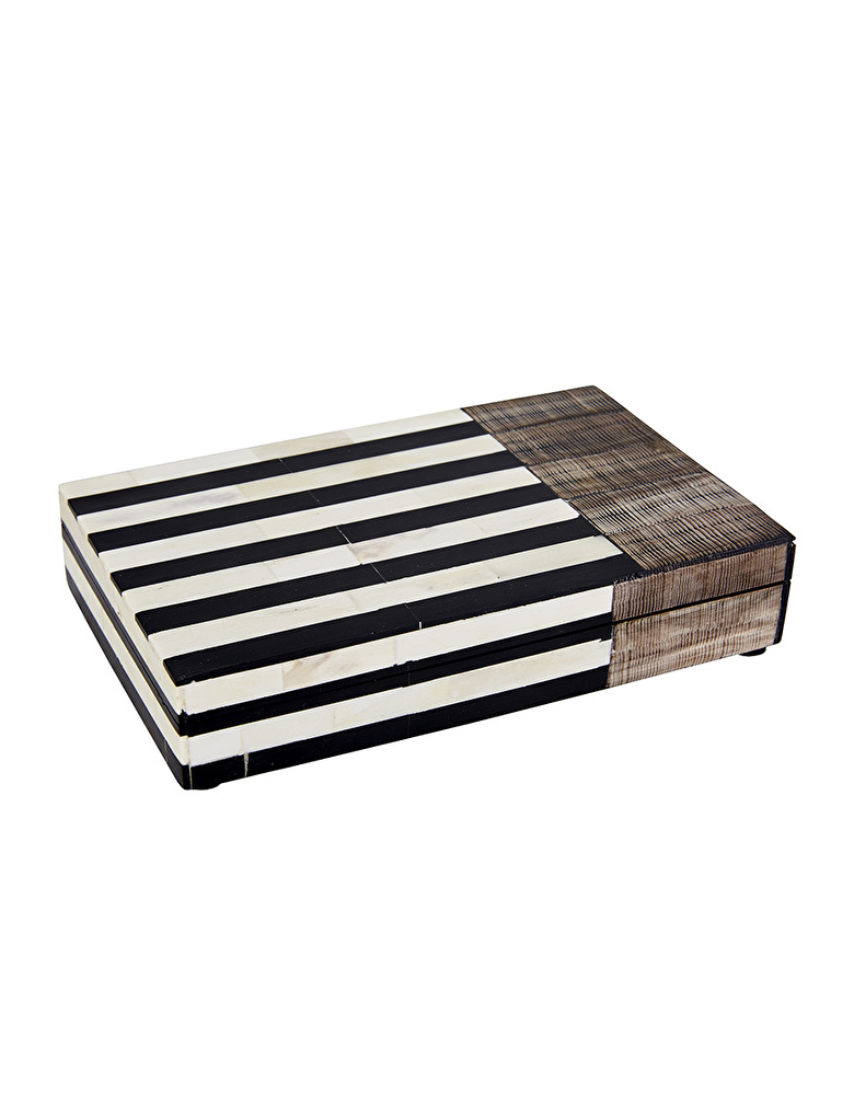 Karaca Home Black Stripe Kemik Kutu 20x13 cm görseli 1