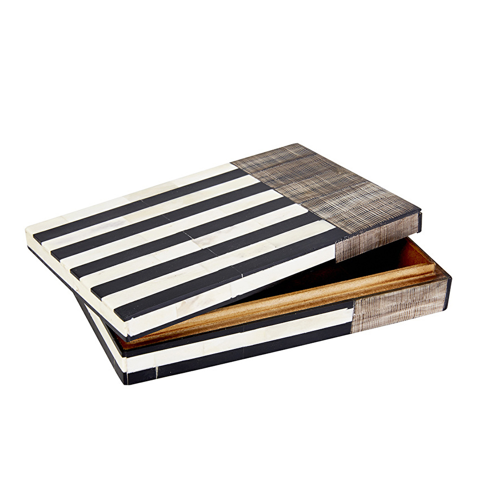 Karaca Home Black Stripe Kemik Kutu 20x13 cm görseli 2