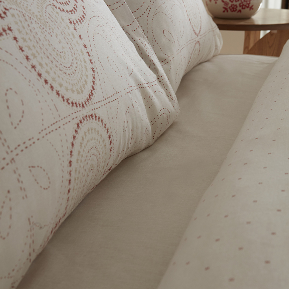 Karaca Home Anemos %100 Pamuk Tek Kişilik Nevresim Takımı Kiremit görseli 9