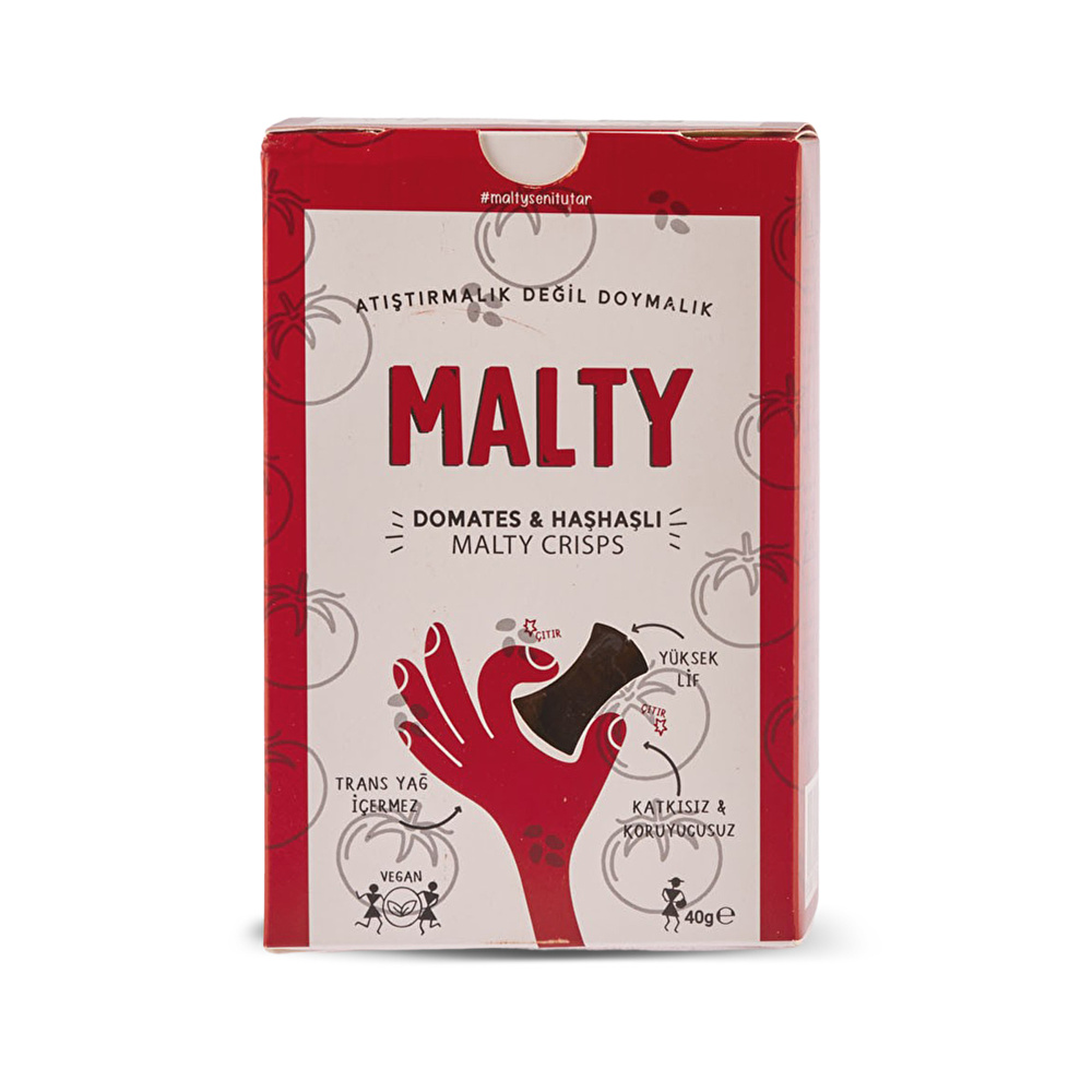 Malty Domatesli ve Haşhaşlı Tahıl Kraker 40 gr görseli 4