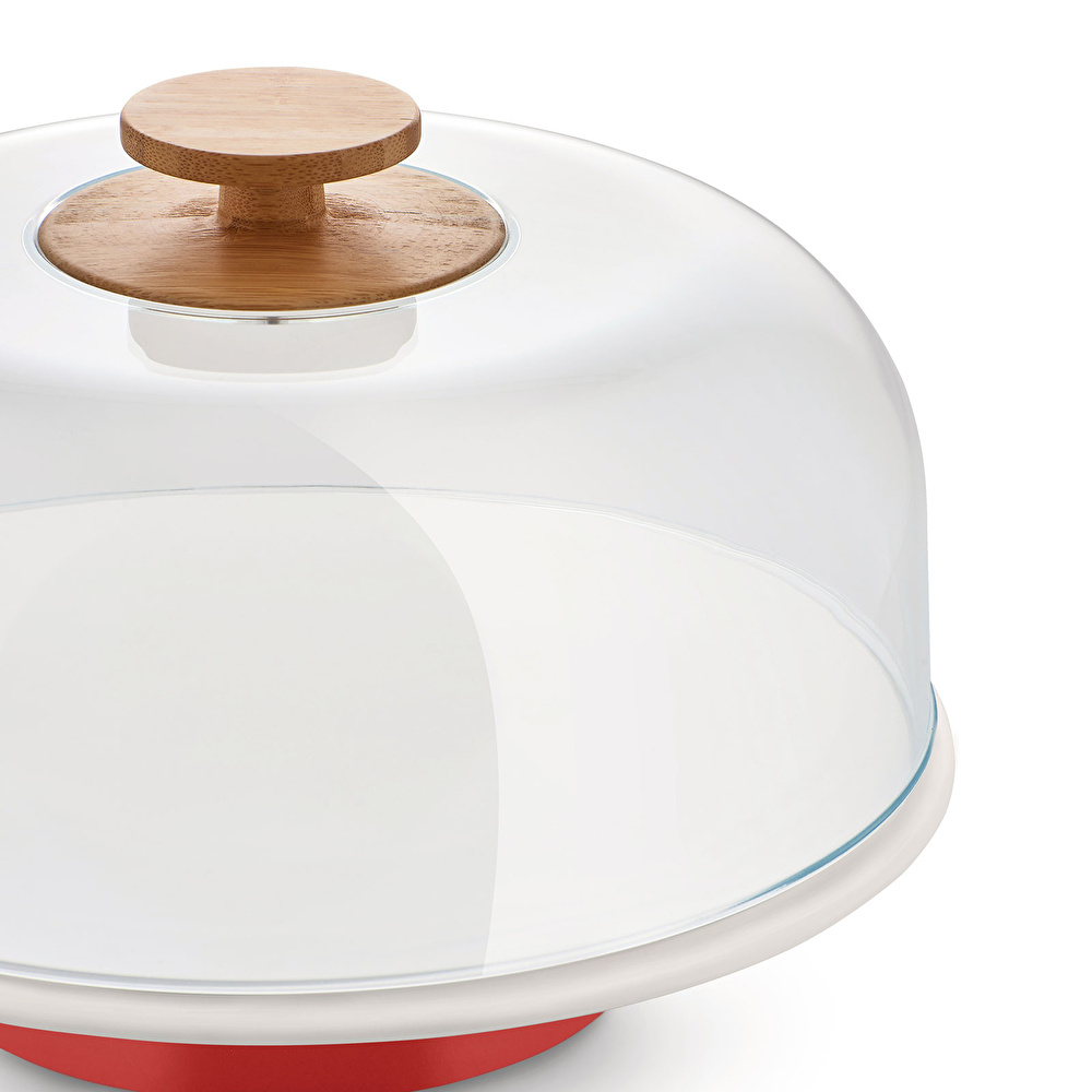 Alessi Mattina Küçük Pasta Standı Kırmızı görseli 3