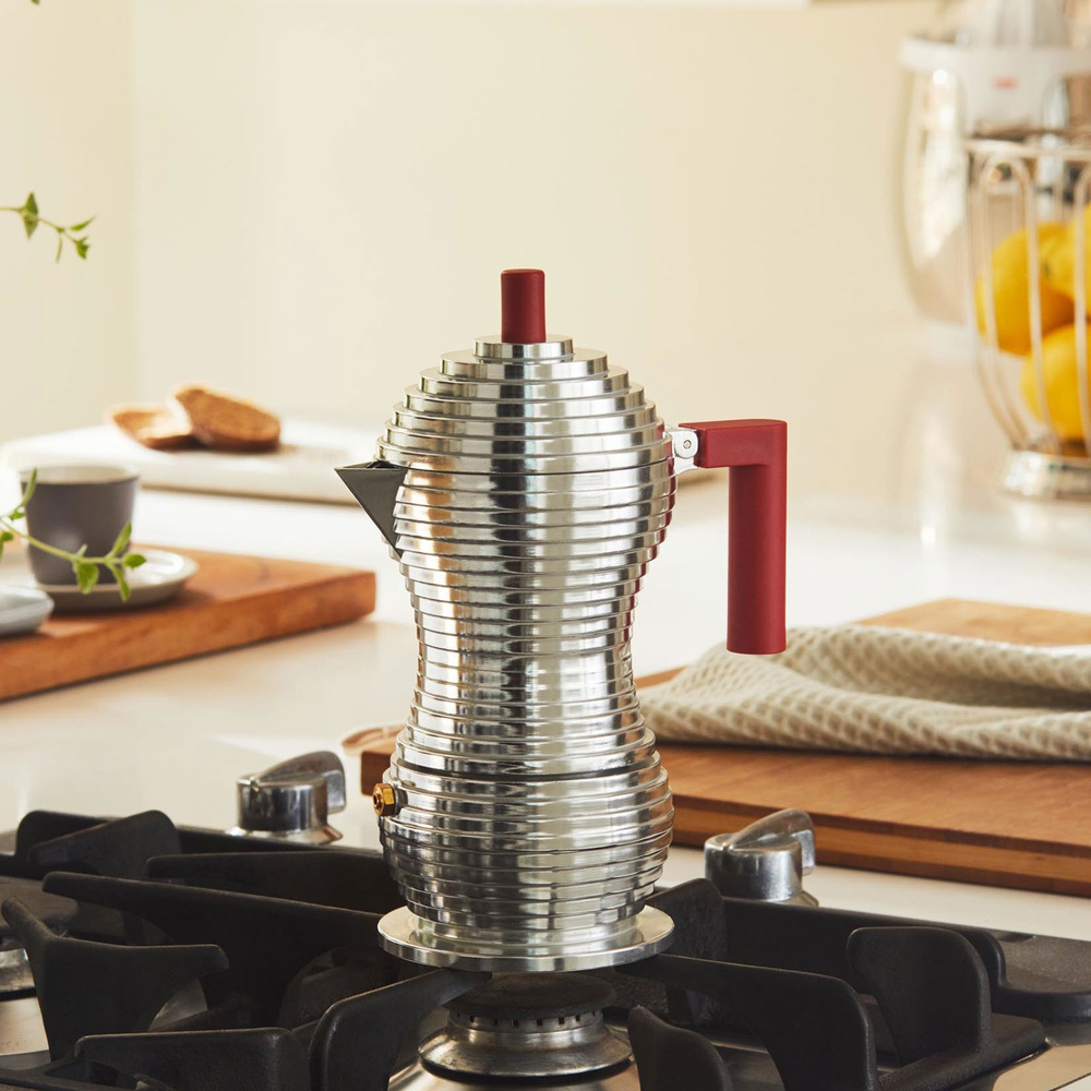 Alessi Pulcina Espresso Makinesi Mokapot 70 ml Kırmızı görseli 2