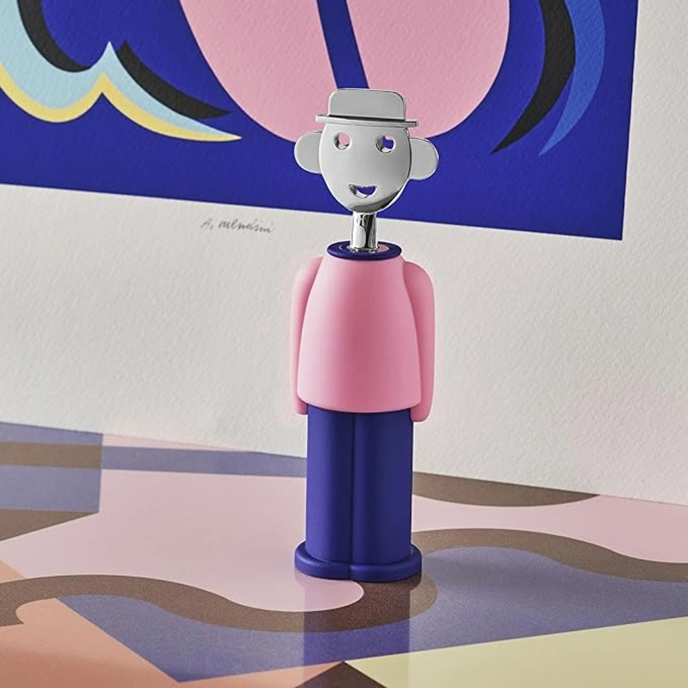 Alessi Alessandro M. Tirbüşon 21 cm x 6 cm Pembe-Mavi görseli 2