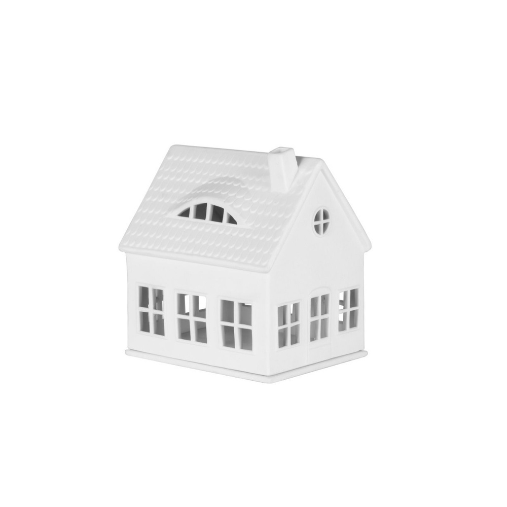Rader Çatı Katı Ev Mumluk 14 cm Beyaz görseli 1