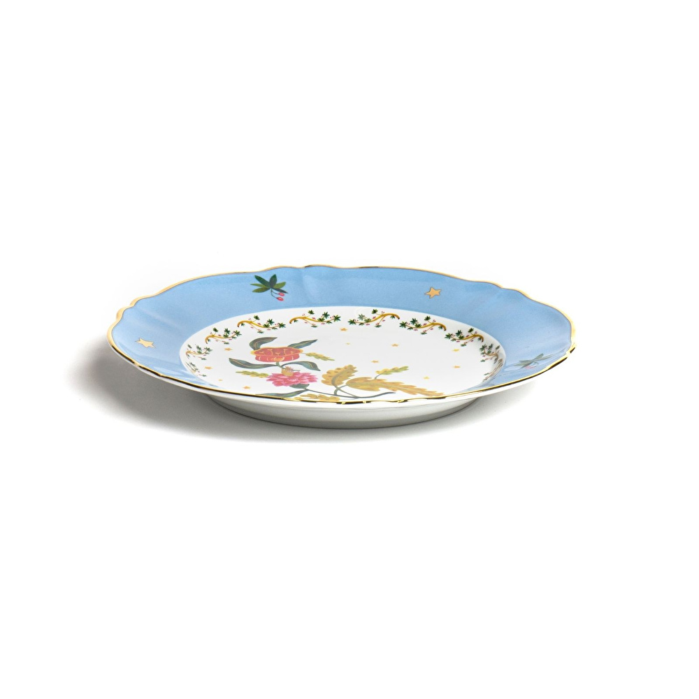 Bitossi Home Fabula Flower Porselen Yemek Tabağı 26,5 cm Mavi görseli 2