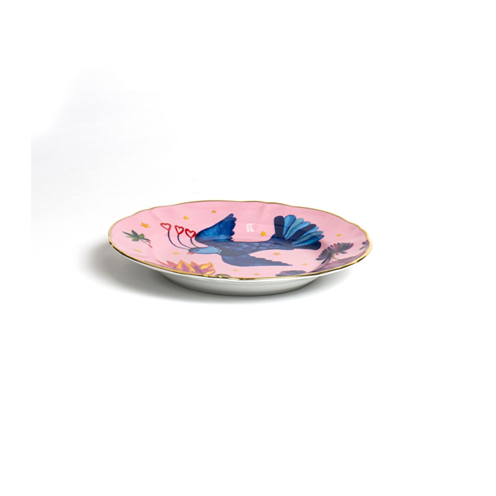 Bitossi Home Fabula Little Bird Porselen Meyve Tabağı 20,5 cm Pembe görseli 2