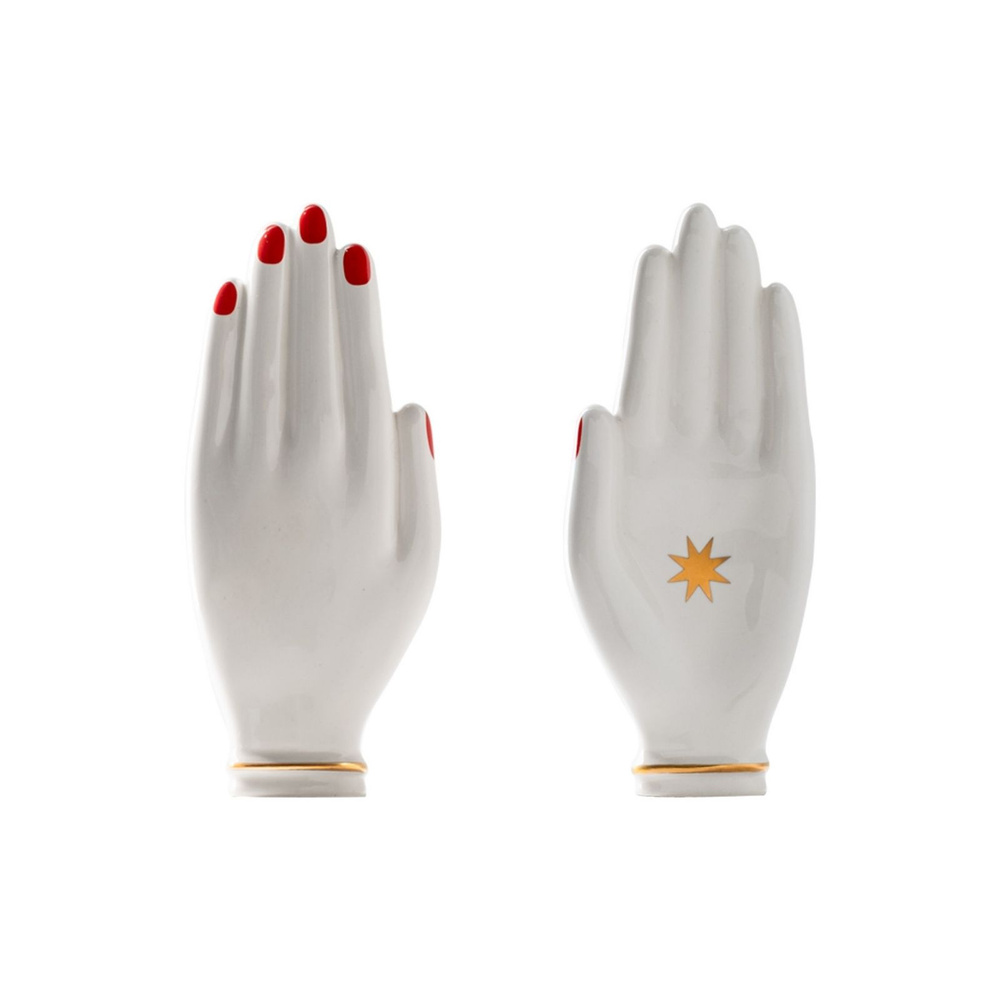 Bitossi Home Mano Nella Hand Seramik Kağıt Tutucu 19,5x9 cm Beyaz görseli 1