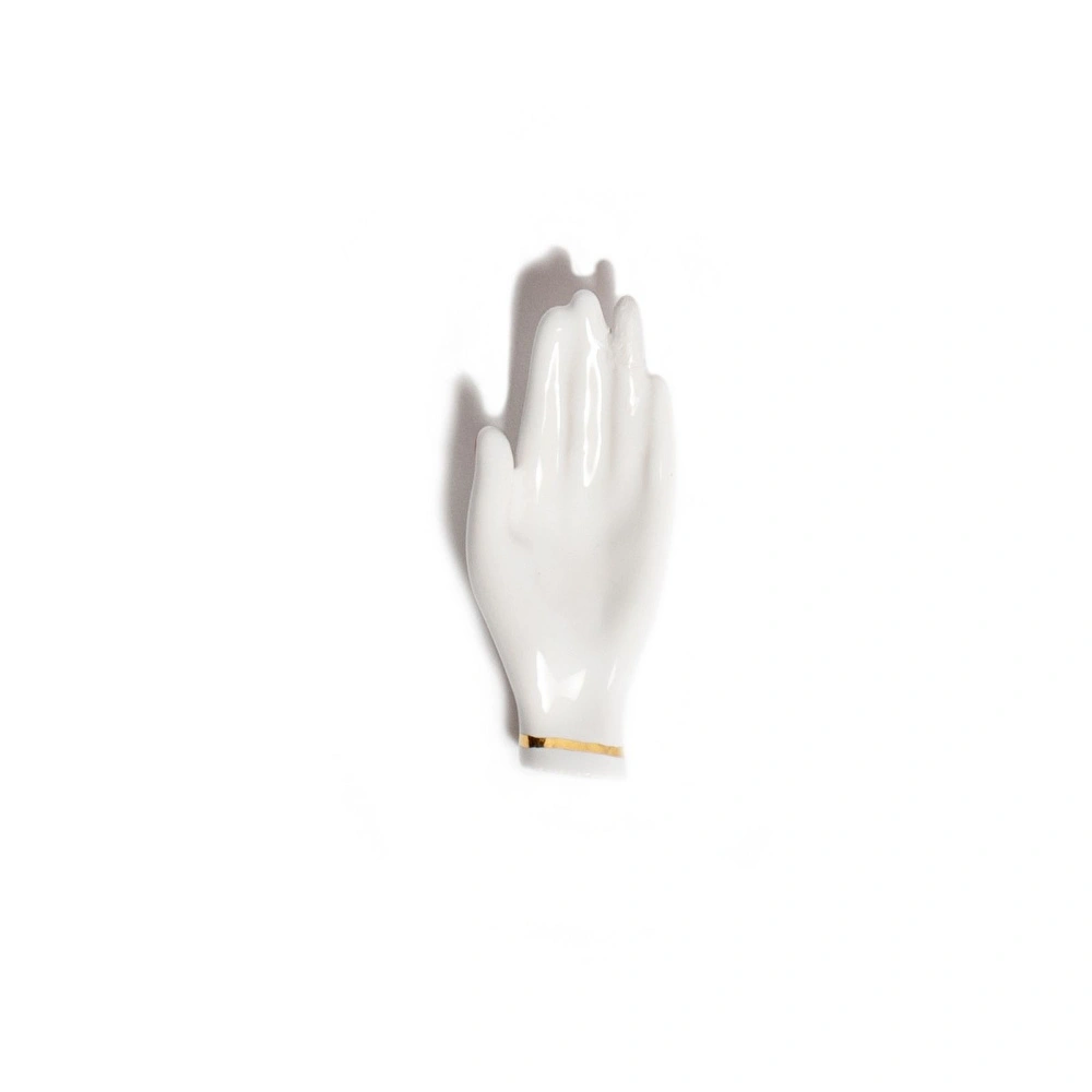 Bitossi Home Mano Nella Hand Seramik Çatal Kaşık Bıçak Desteği 6x2,5 cm Beyaz görseli 2