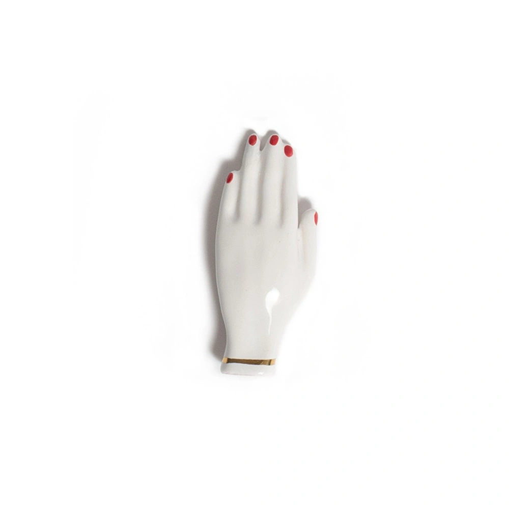 Bitossi Home Mano Nella Hand Seramik Çatal Kaşık Bıçak Desteği 6x2,5 cm Beyaz görseli 1